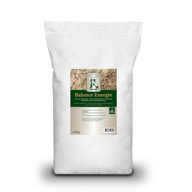 Mühldorfer Balance Energie_10KG Mühldorfer Balance Energie_10KG_Das reine Mineralfutter – mit dem Synergieeffekt aus allen essentiellen Nährstoffen und der extra Portion Energie