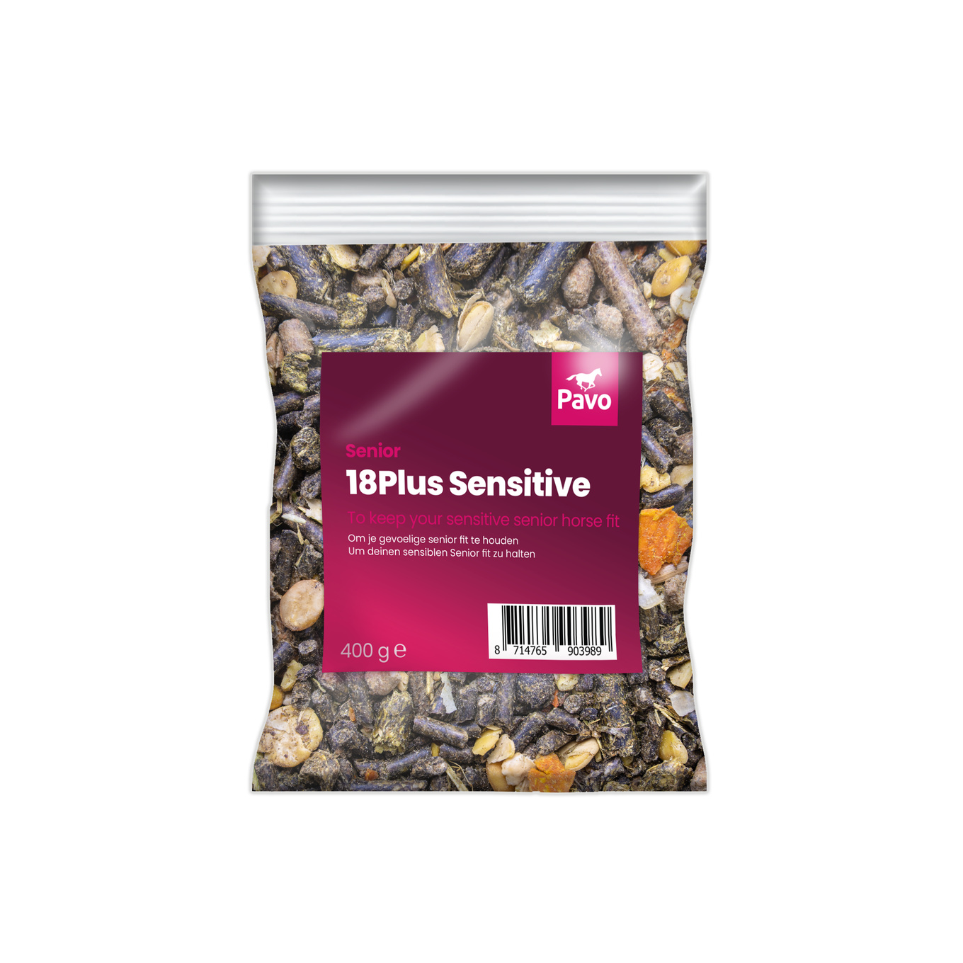 Pavo 18Plus Sensitive_0.4KG Pavo 18Plus Sensitive_0.4KG_Håller känsliga seniorhästar i toppform