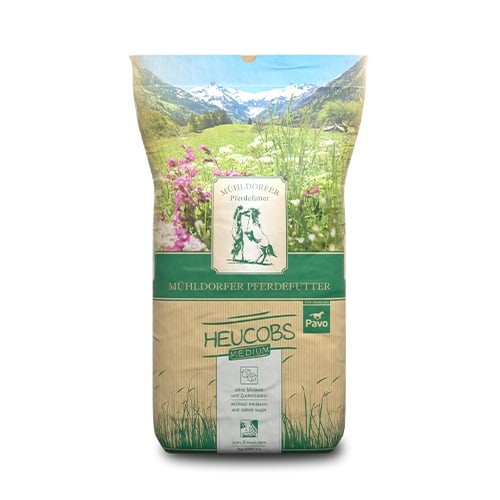 Mühldorfer Heucobs Medium_20KG_Hochwertige Raufutteralternative für Pferde aus dem Alpenvorland zum Einweichen