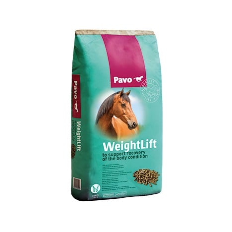 Pavo WeightLift_20KG_Fiberpellet som understøtter genoprettelse af hestens huld  