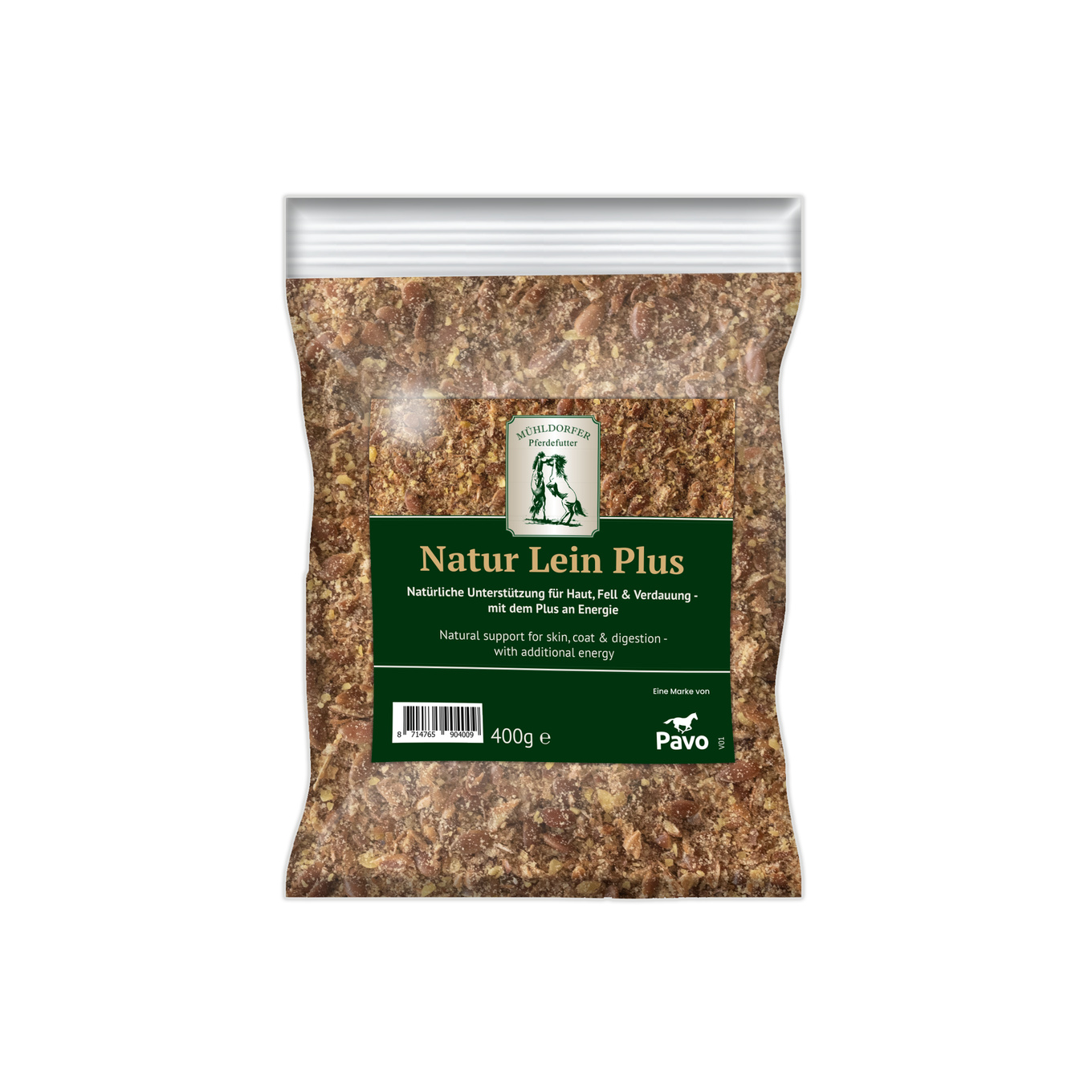 Mühldorfer Natur Lein Plus_0.4KG_Natürliche Unterstützung für Haut, Fell & Verdauung – mit dem Plus an Energie